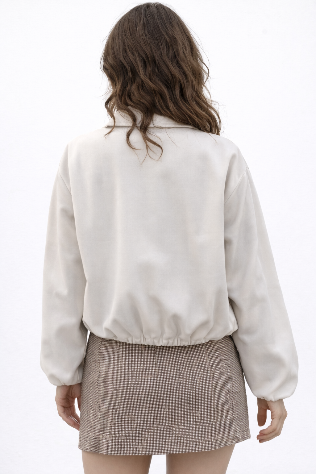 white bomber jacket.