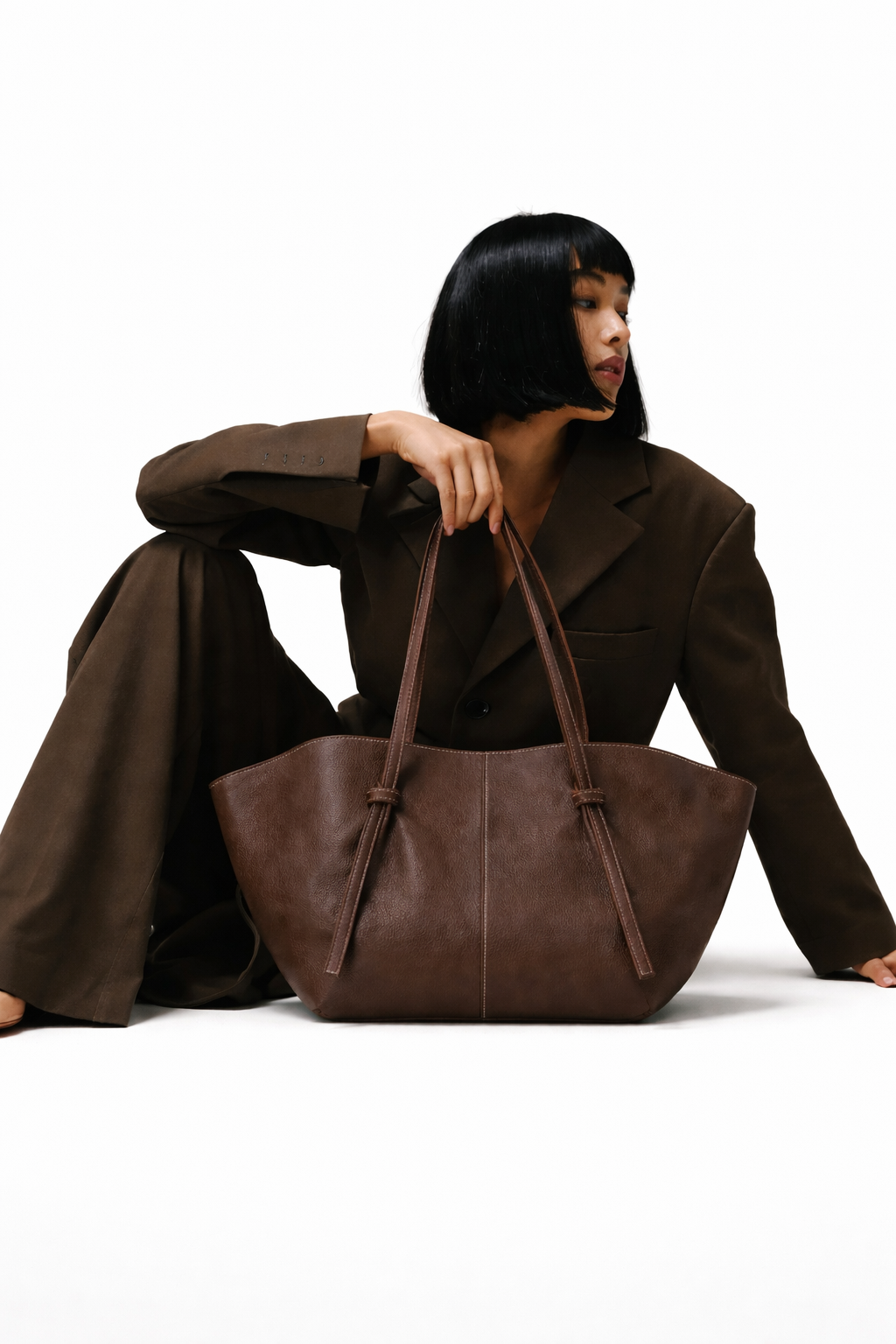 eco leather tote bag.