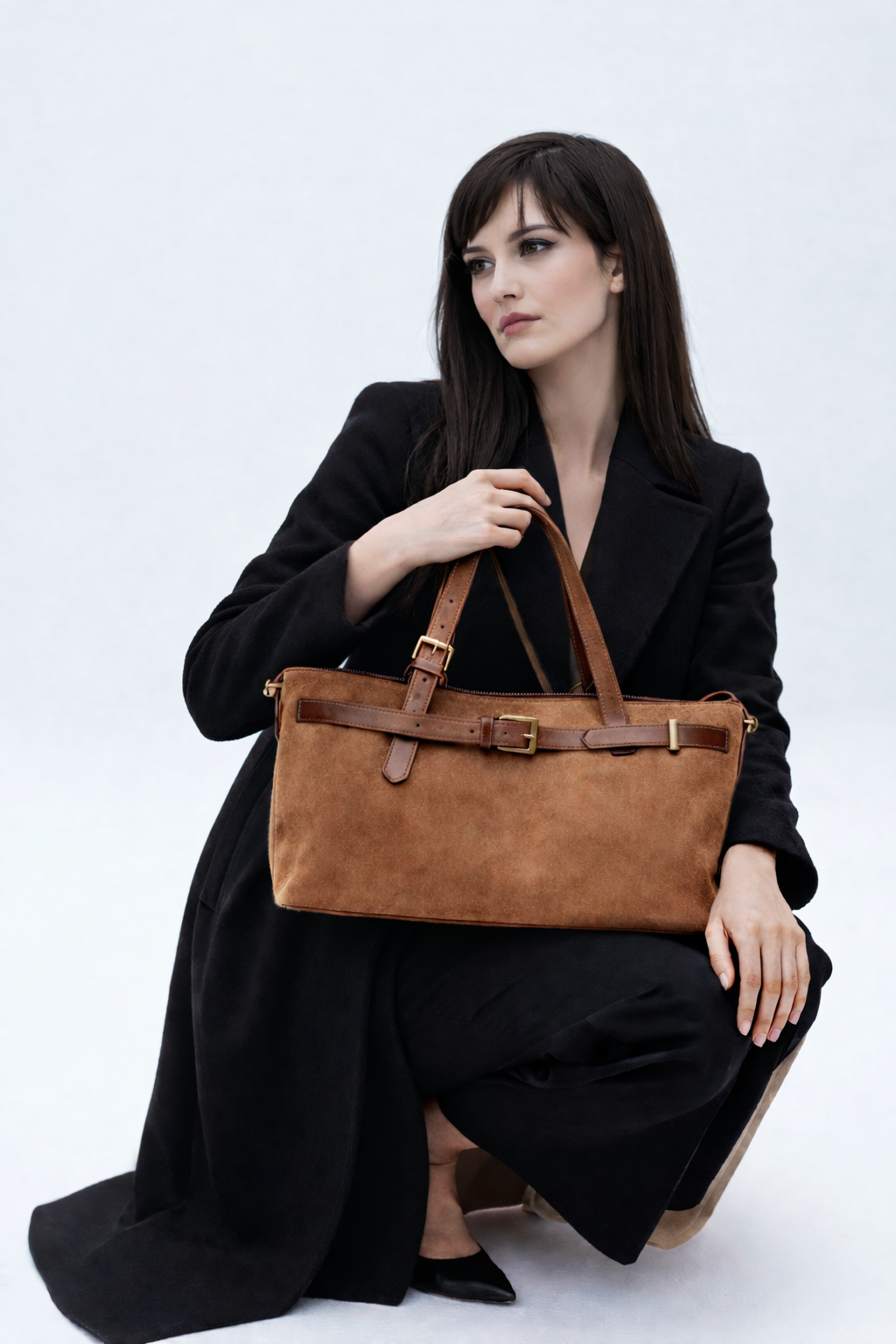 suede tote bag.
